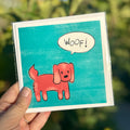 “WOOF” Spaniel Dog Blank Greeting Card