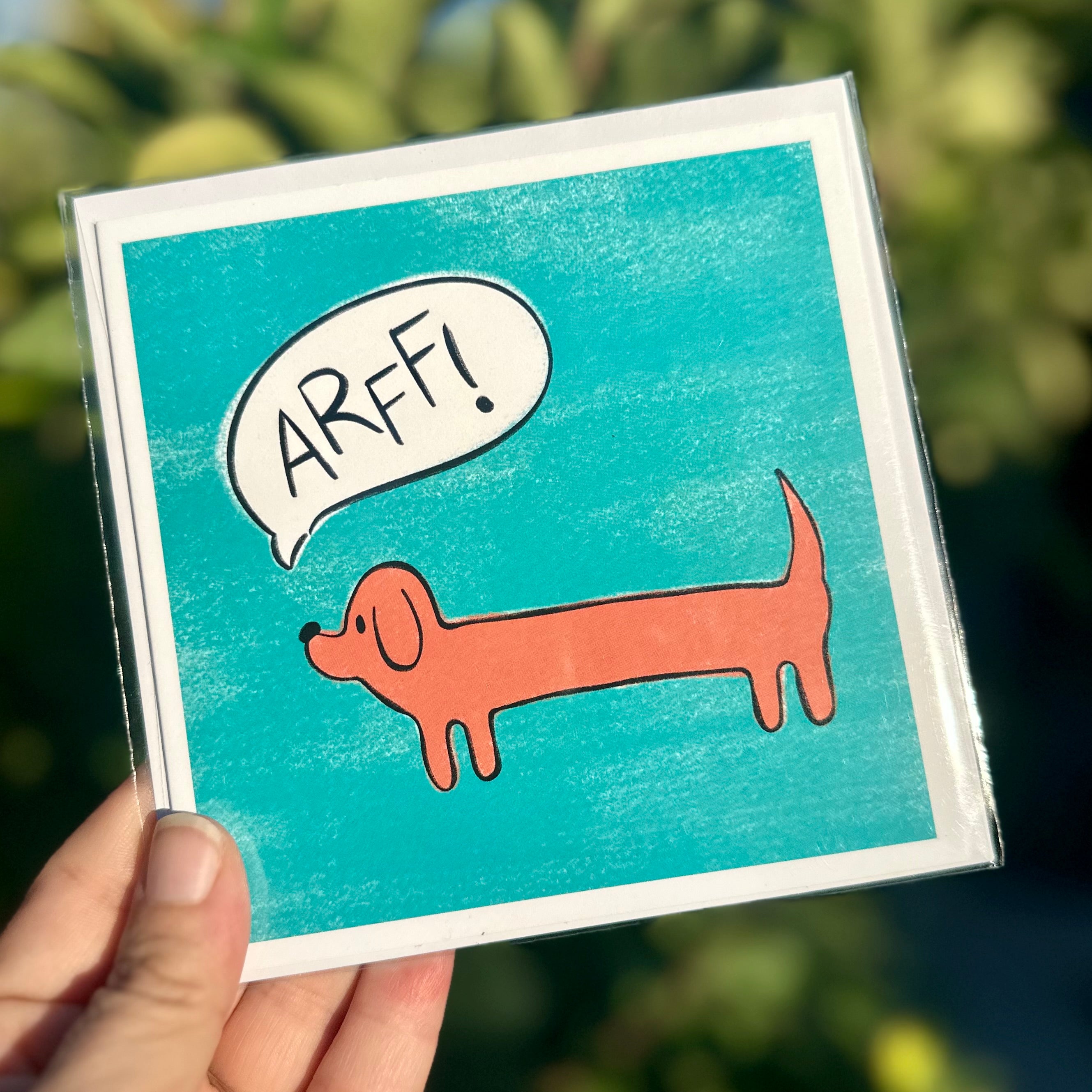 “ARFF” Weenie Dog Blank Greeting Card