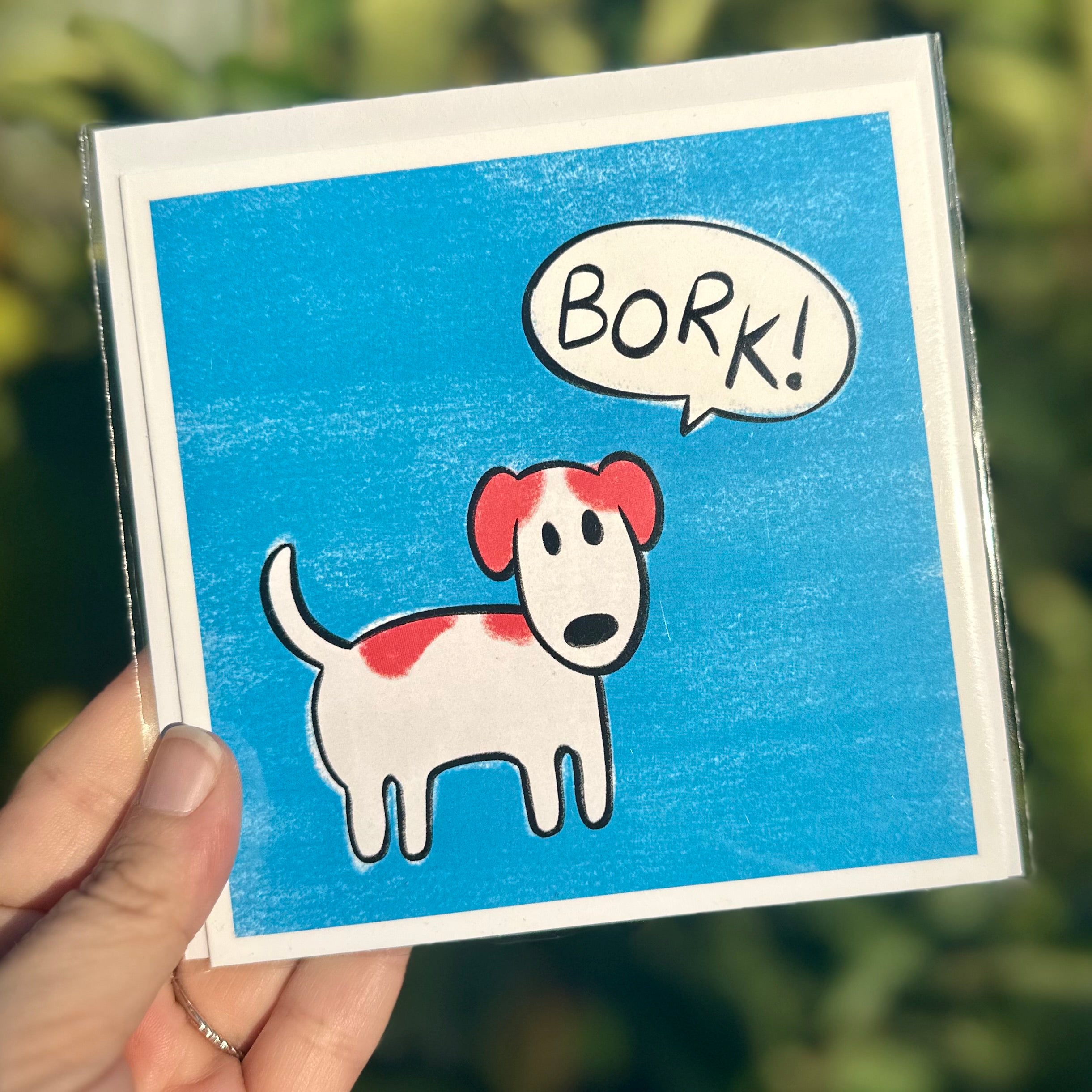 “Bork” Dog Blank Greeting Card